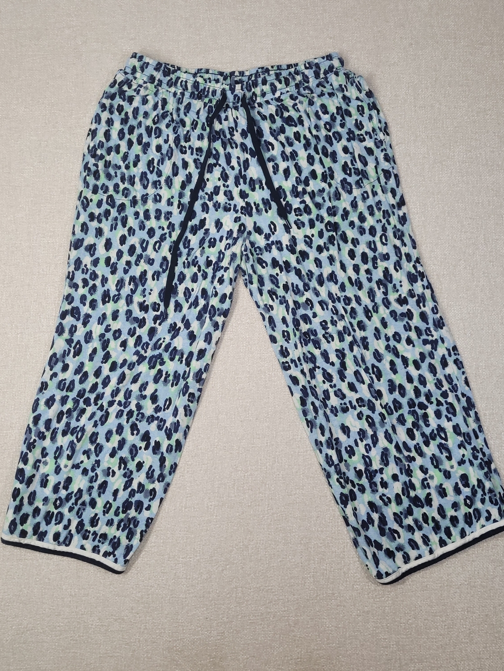Secret Treasures Blue and Navy Leopard Print Pajama Pants